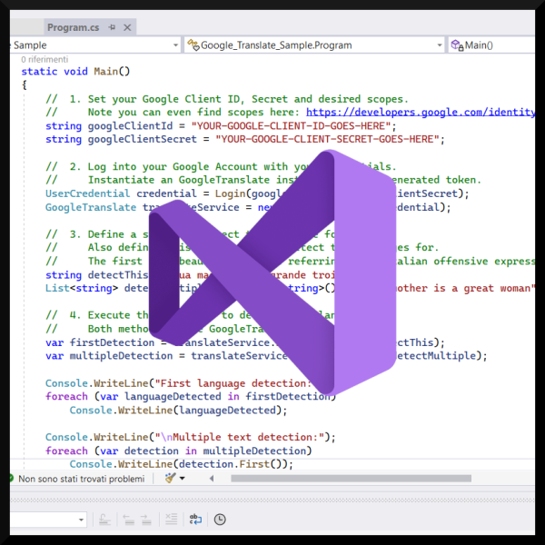 Google Translate API in C# - Example: Source code preview